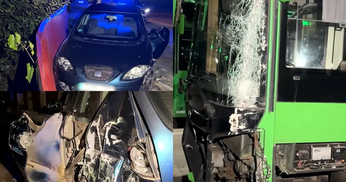 Un șofer de autobuz a provocat un accident în Suceava sub influența alcoolului