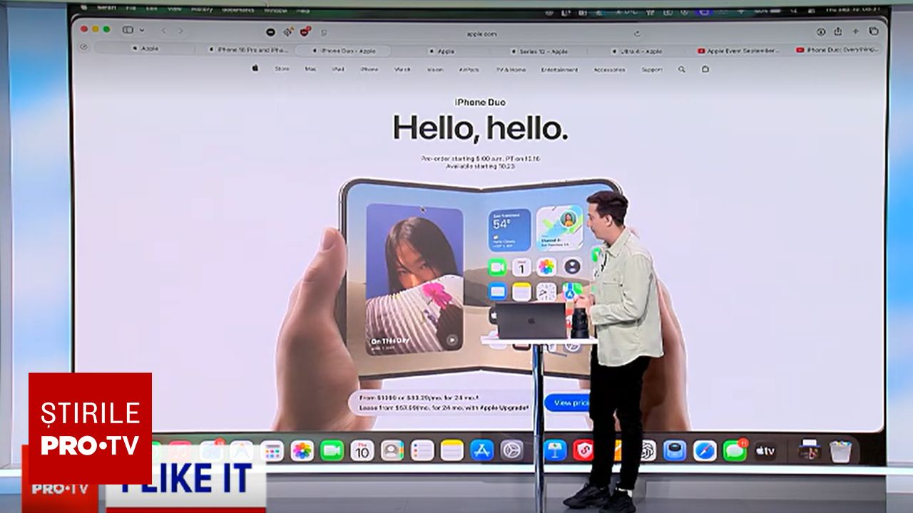 Apple prezintă noul iPhone Duo, primul telefon pliabil al companiei