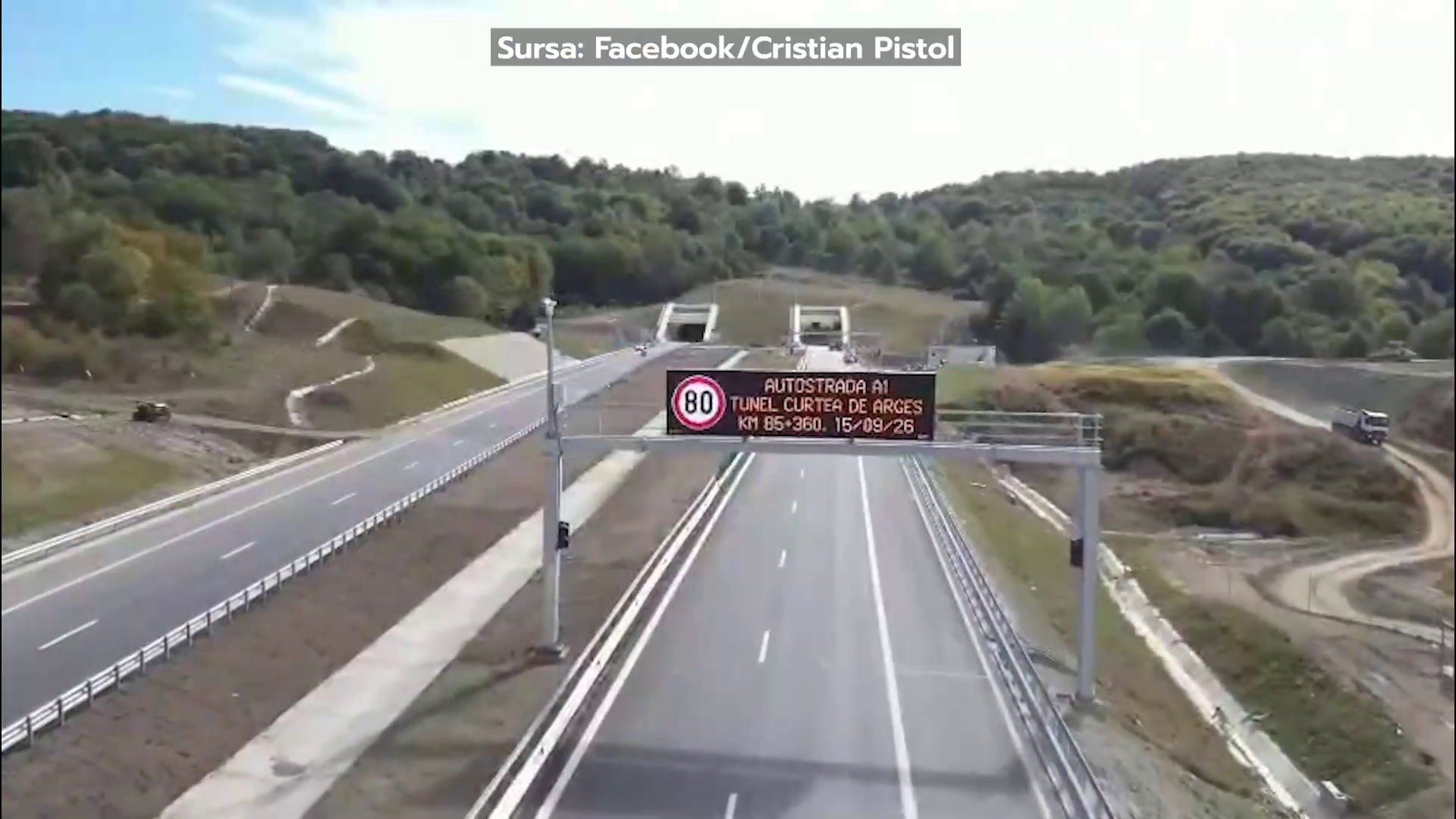 Lucrările la secțiunea 4 a autostrăzii Sibiu-Pitești sunt aproape finalizate. Tunelul Momaia intră în faza de teste