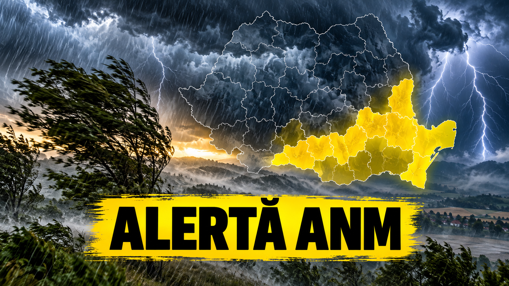 Cod galben de vreme rea în România: ploi abundente, vânt puternic și zăpadă la munte