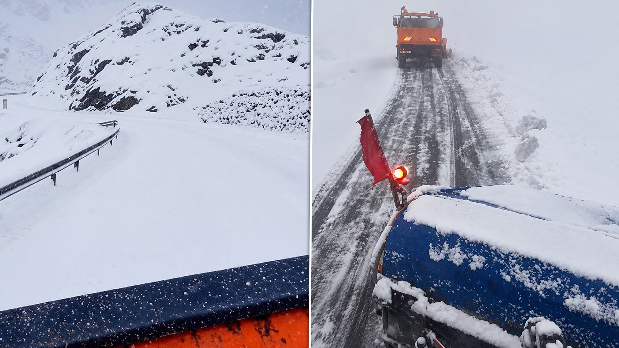 Condiții meteo critice pe Transfăgărășan: ninsori abundente și risc de închidere a circulației