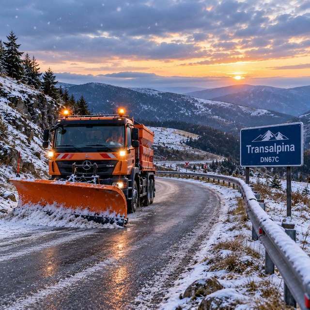 Circulația pe drumul național Transfăgărășan a fost suspendată din cauza ninsorilor