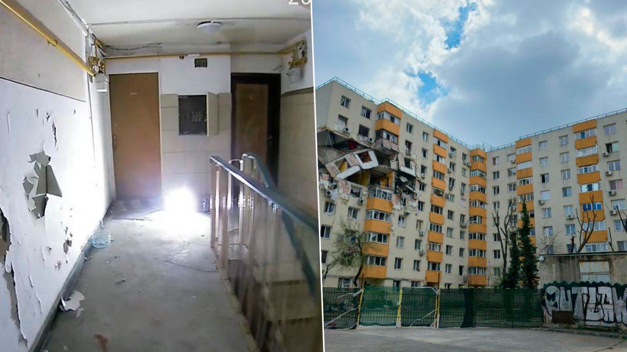 Au început lucrările de consolidare la blocul care a explodat în Rahova: au fost montați primii stâlpi de susținere