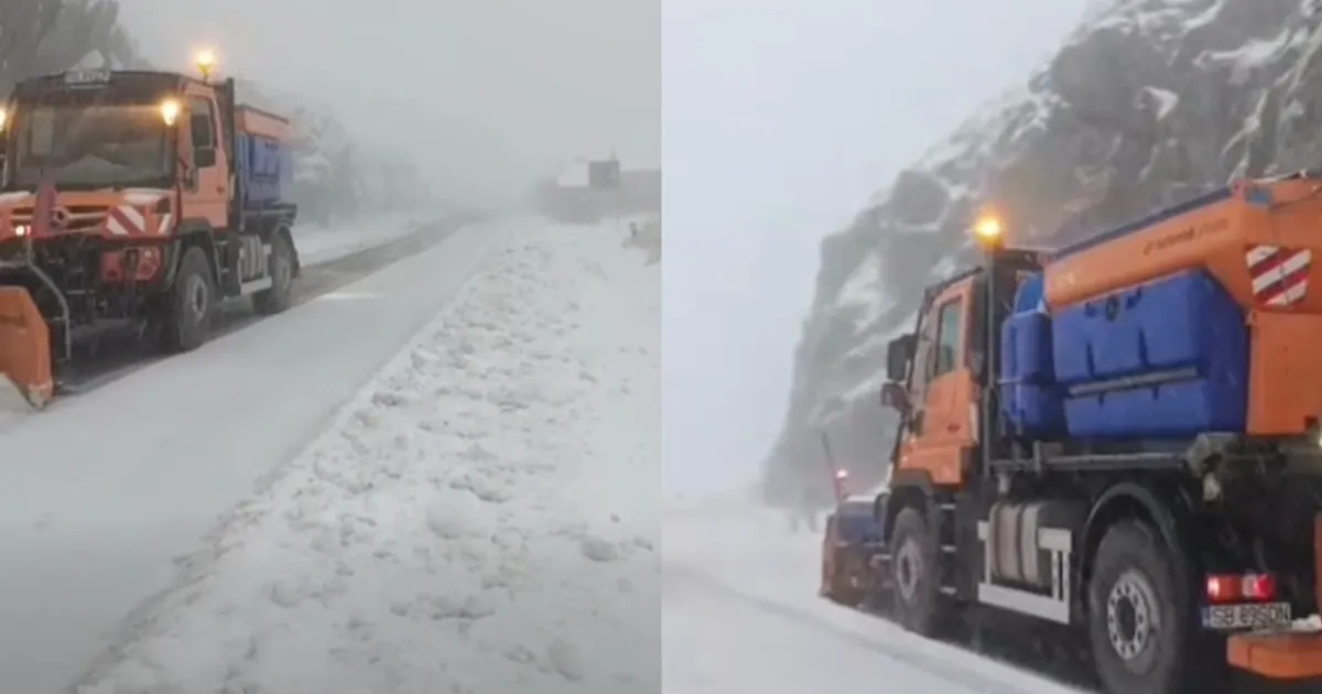 Zăpada a acoperit drumul Transfăgărășan, se circulă în condiții de iarnă în zona Bâlea Lac