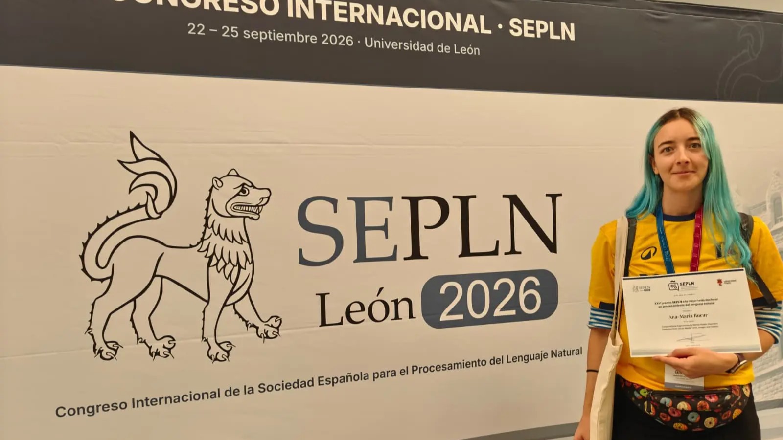 Cercetătoare de la Universitatea din București a câștigat premiul SEPLN pentru cea mai bună teză de doctorat
