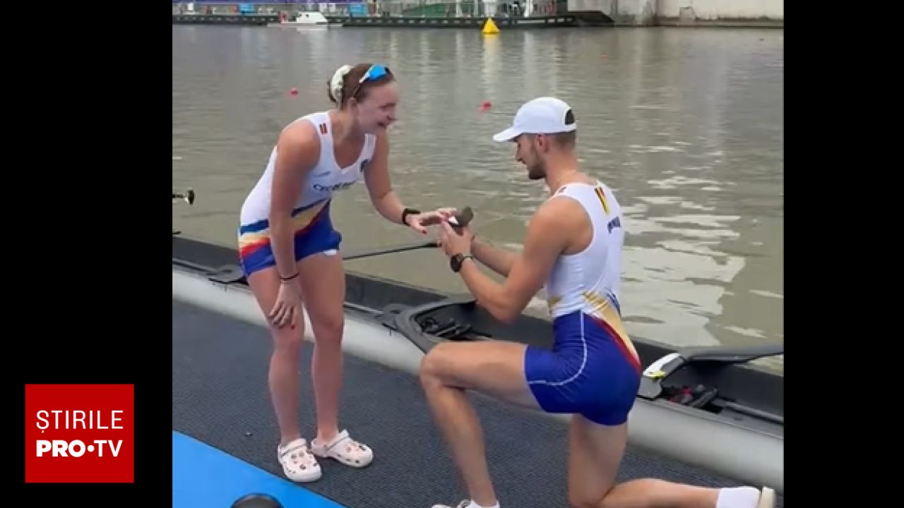 Moment emoționant la World Rowing Shanghai Sprints: canotorul Claudiu Neamțu a cerut-o în căsătorie pe Cristina Drugă