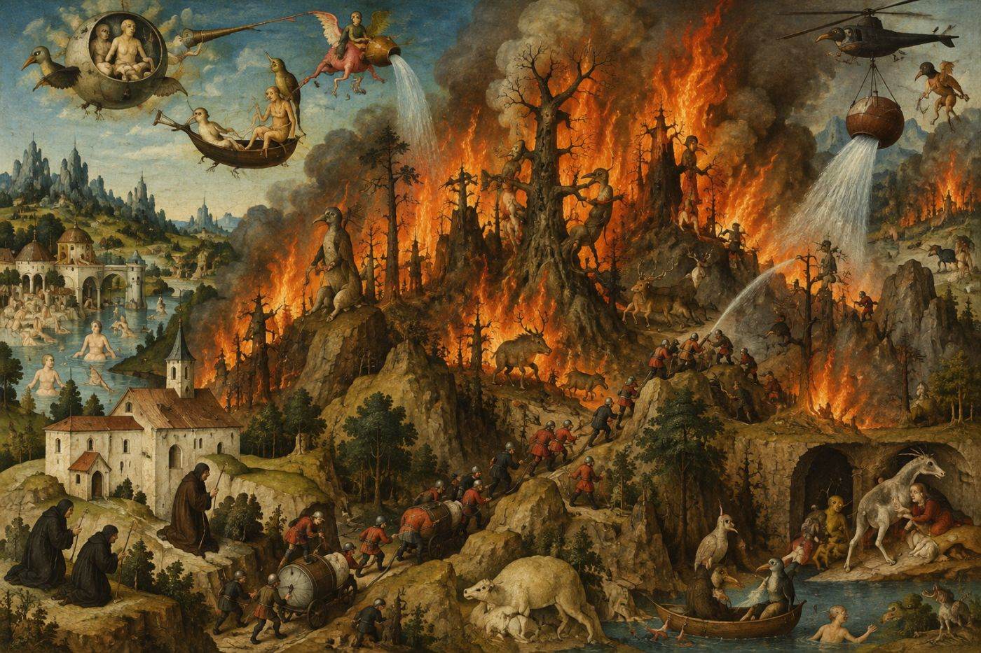 Incendiul de pădure din Băile Olănești s-a extins pe 27 de hectare, intervenția continuă