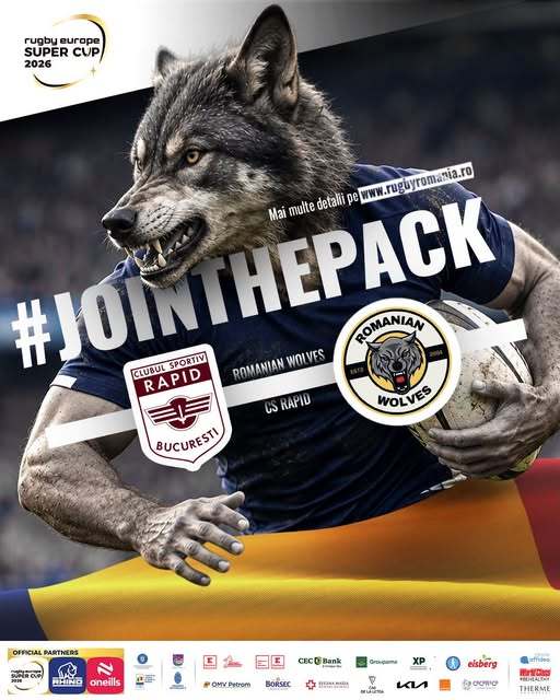 CS Rapid București va reprezenta România în Rugby Europe Super Cup 2026 sub numele de Romanian Wolves