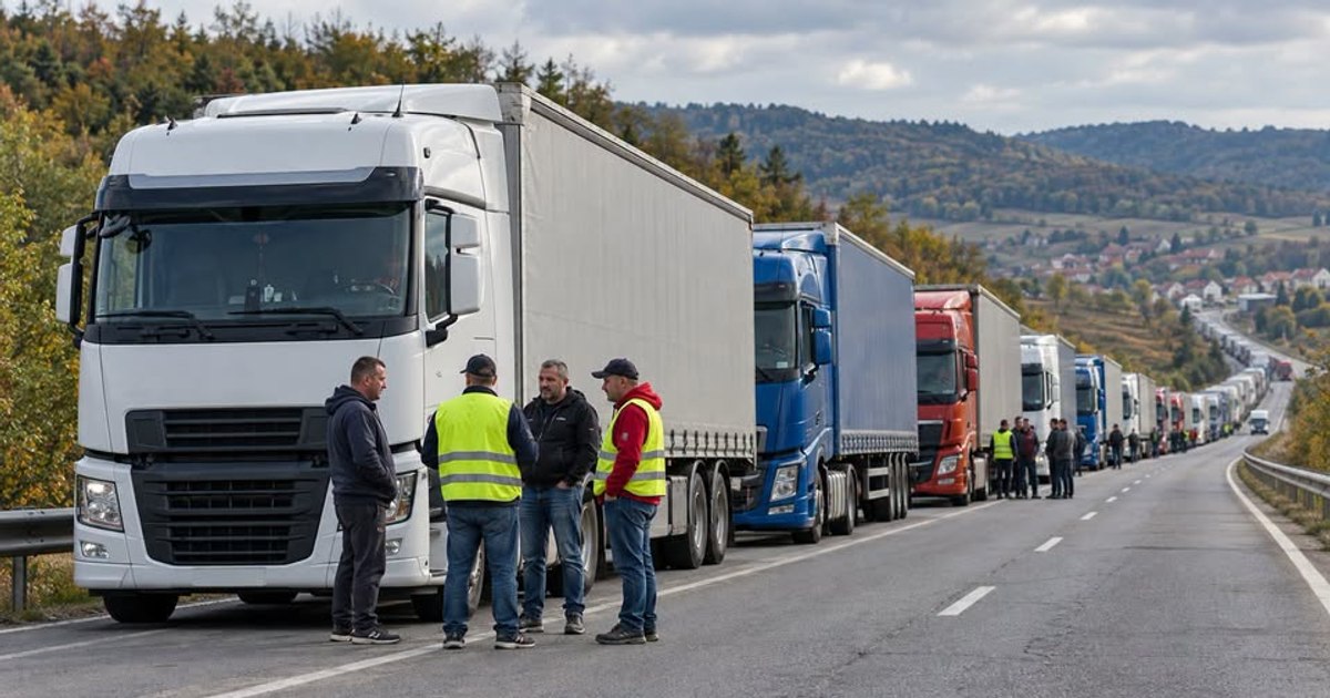 Protest al transportatorilor în Mehedinți: nemulțumiri legate de prețul motorinei și taxarea rutieră