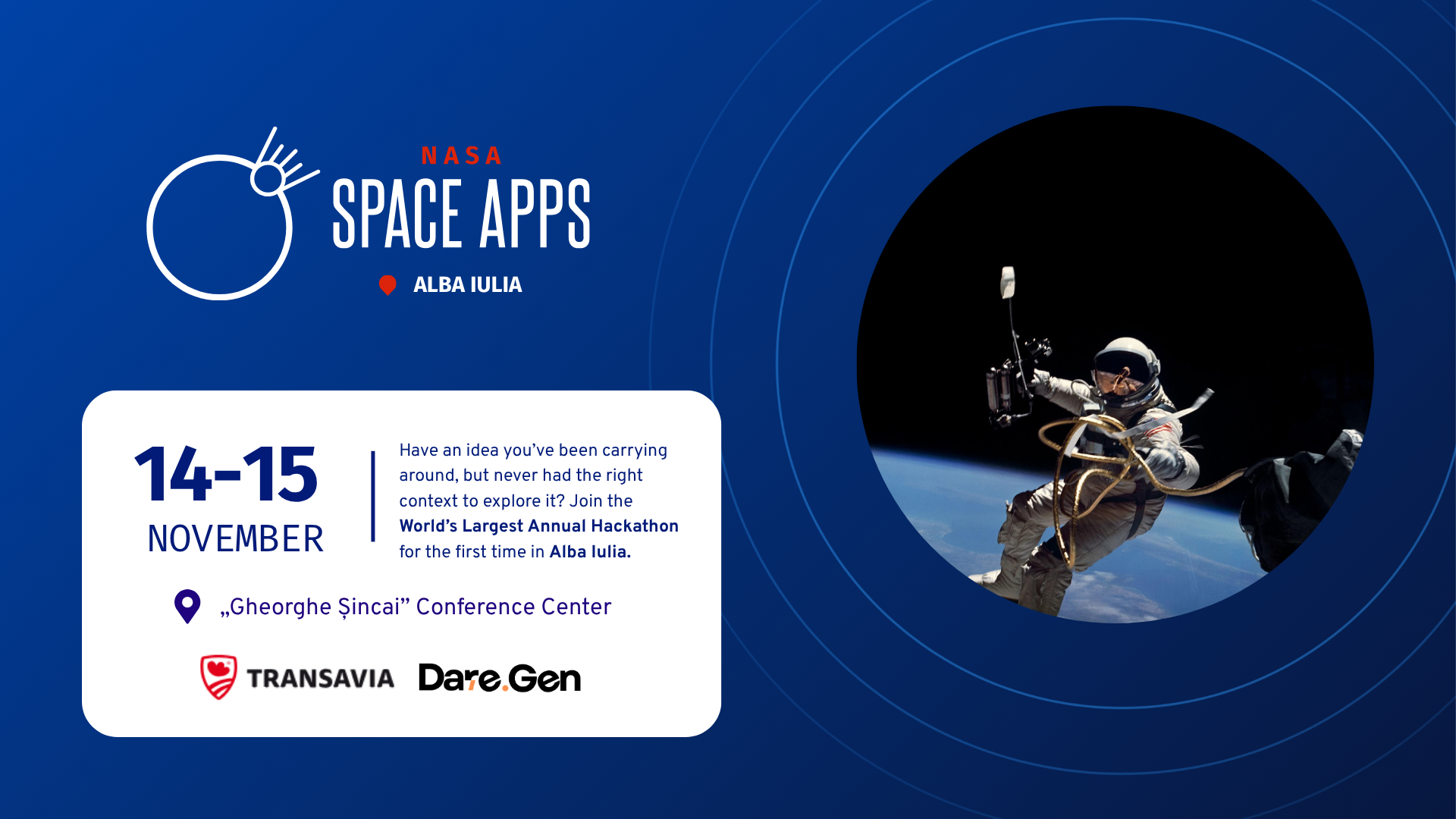 Alba Iulia găzduiește pentru prima dată hackathonul global NASA Space Apps Challenge