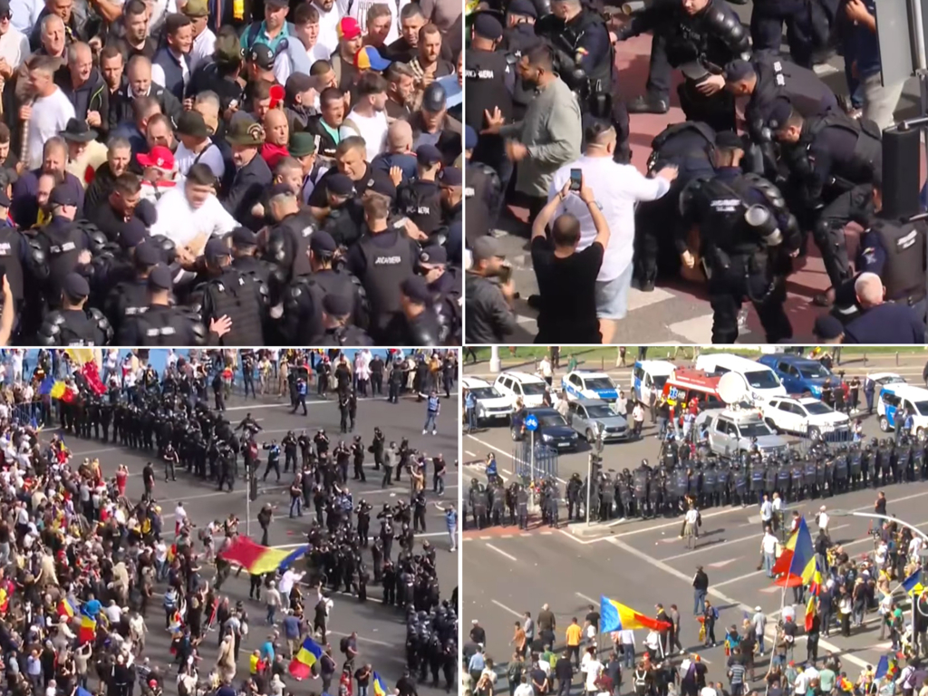 Violențe în Piața Victoriei: jandarmii au folosit gaze lacrimogene în protestul oierilor
