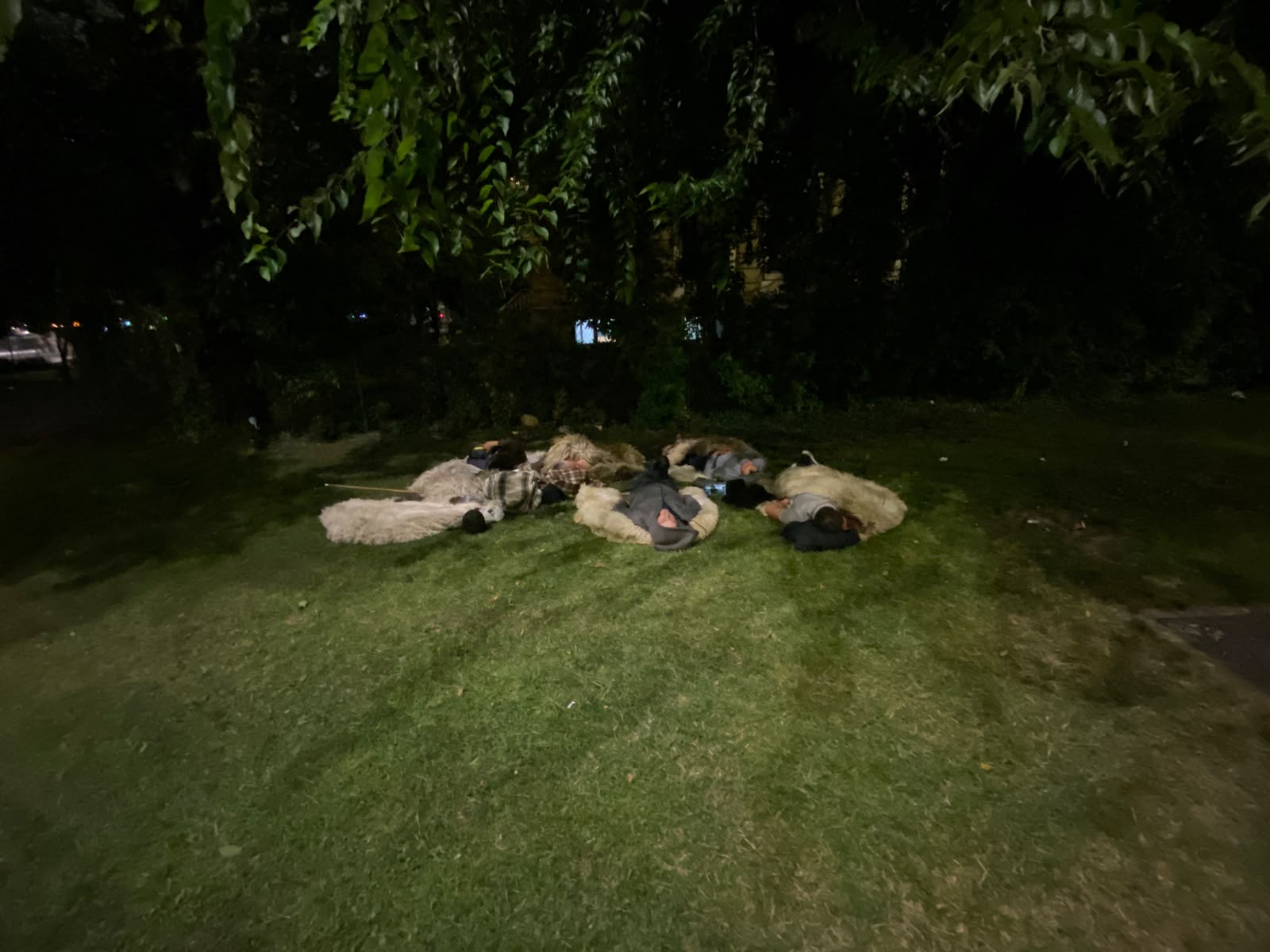 Ciobanii de la protestul din Piața Victoriei au rămas peste noapte în București, sub cerul liber