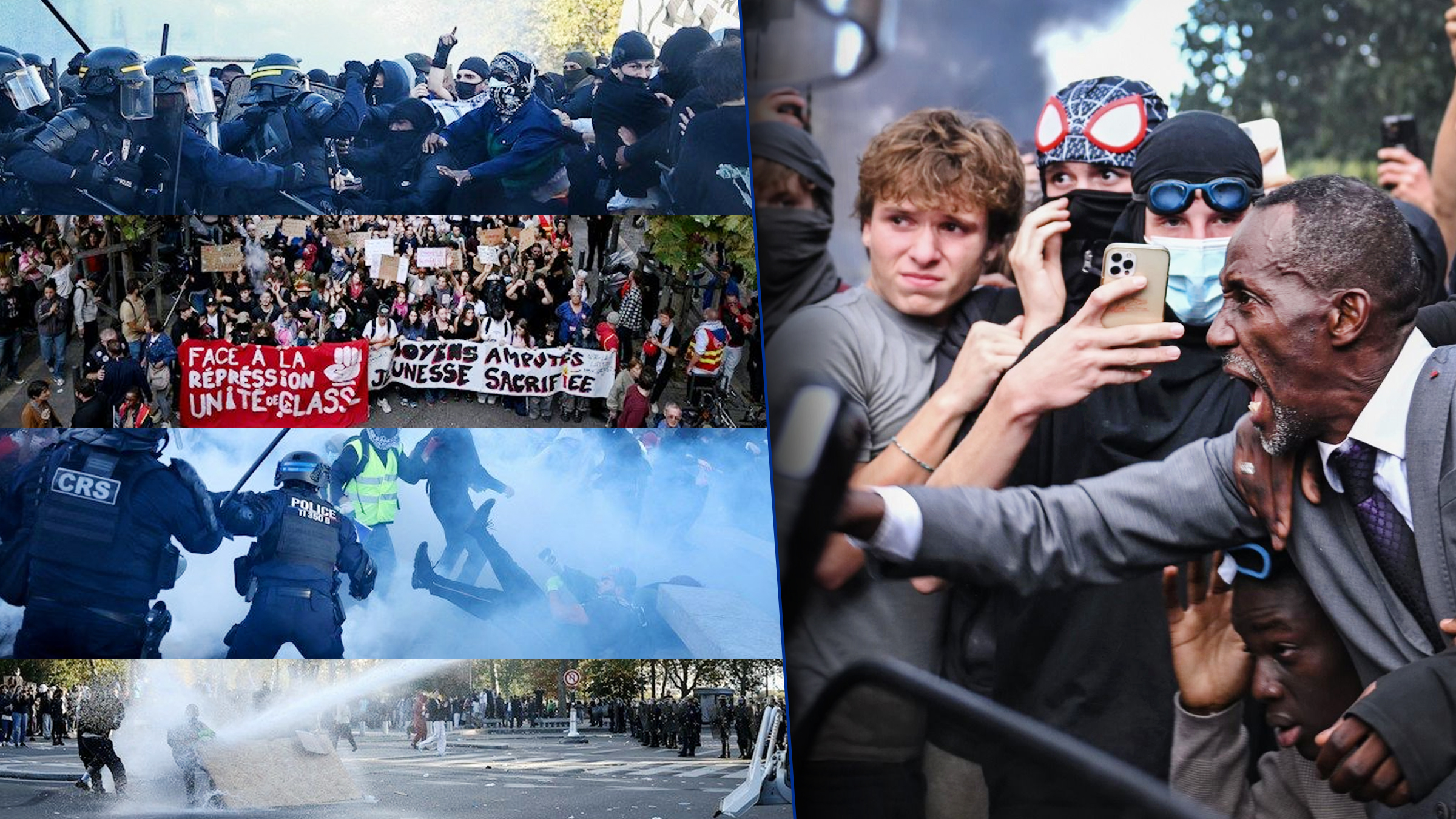 Proteste violente în Franța: poliția a folosit gaze lacrimogene pentru a dispersa elevii