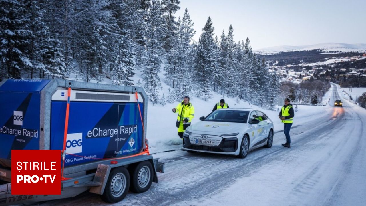 Test de iarnă extrem în Norvegia: zeci de mașini electrice au parcurs peste 400 km la minus 32 de grade
