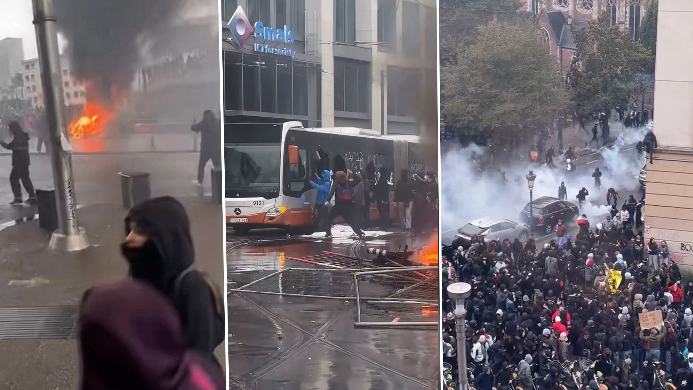 Proteste violente la Bruxelles: Zeci de mii de oameni au manifestat împotriva măsurilor de austeritate