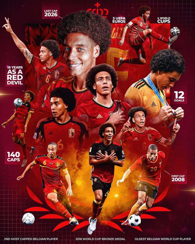 Axel Witsel își încheie cariera internațională cu echipa națională a Belgiei